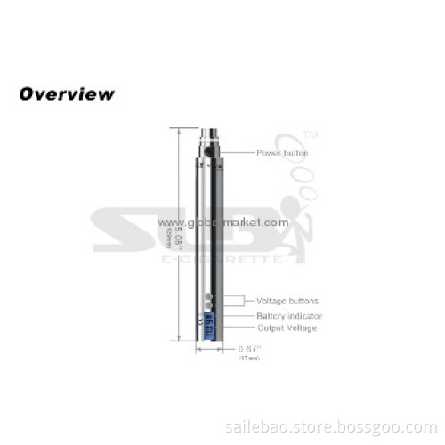 Hot Sale in USA 3.0v-6.0v variable voltage ego-v starter kit battery E